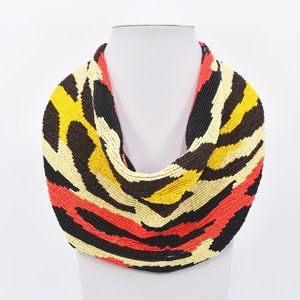 Handmade India seedbead tiger scarf